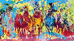 Leroy Neiman, Stretch Stampede Fine Art Reproduction Oil Painting