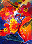 Peter Max, Vase of Flowers Fine Art Reproduction Oil Painting