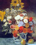 Pierre August Renoir, Flowers in a Vase Fine Art Reproduction Oil Painting