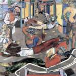 R.B. Kitaj, Cecil Ct London WC2 (The Refugees) Fine Art Reproduction Oil Painting
