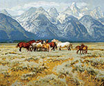 Robert Lougheed, Summer by the Tetons Fine Art Reproduction Oil Painting
