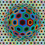 Victor Vasarely, Sin Hat Fine Art Reproduction Oil Painting