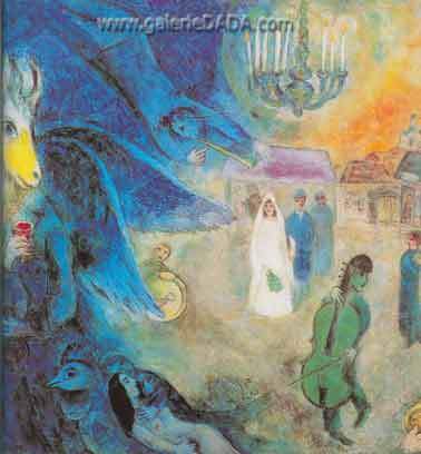 riproduzione-quadri-di Marc Chagall Le candele di Wedding