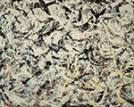 Riproduzione quadri di Jackson Pollock Arcobaleno greyed