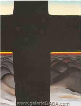 Gemälde Reproduktion von Georgia OKeeffe Black Cross New Mexico