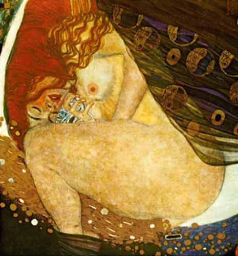 Gemaelde Reproduktion von Gustave Klimt Danae