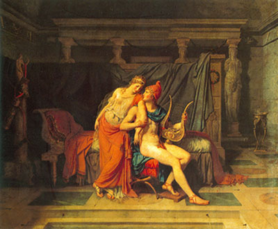 Gemälde Reproduktion von Jacques-Louis David Paris und Helen