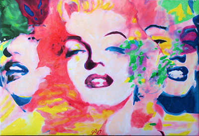 Gemälde Reproduktion von James Gill Dreifache Marilyn 2