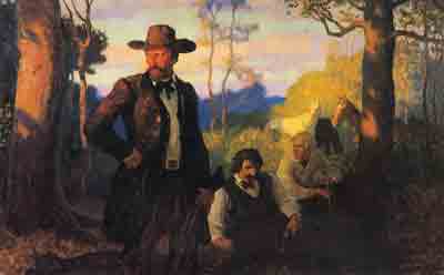Gemälde Reproduktion von N.C. Wyeth Die James Brothers in Missouri