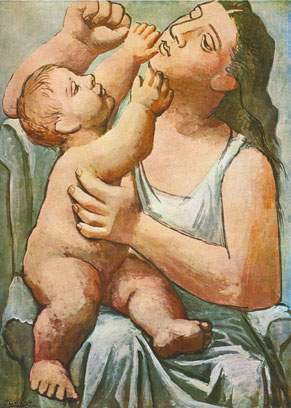 Gemaelde Reproduktion von Pablo Picasso Mutter mit Kind