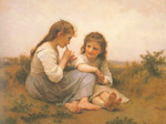 Gemaelde Reproduktion von Adolphe-William Bouguereau Idyll im Kindesalter