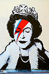 Gemaelde Reproduktion von Banksy Königin als Ziggy Starstaub
