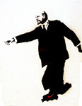 Gemaelde Reproduktion von Banksy Lenins über die Rollenklingen