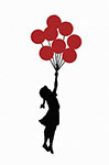 Gemaelde Reproduktion von Banksy Mädchen mit einem fliegenden Ballon