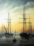 Gemaelde Reproduktion von Caspar David Friedrich Blick auf den Hafen