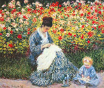 Gemaelde Reproduktion von Claude Monet Frau Monet mit Kind