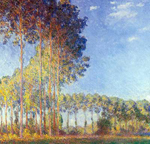 Gemaelde Reproduktion von Claude Monet Pappeln auf der Bank des Epte