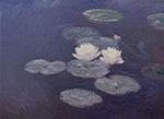 Gemaelde Reproduktion von Claude Monet Seerosen, abends