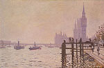Gemaelde Reproduktion von Claude Monet Westminster Bridge