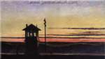 Gemälde Reproduktion von Edward Hopper Sonnenuntergang bei der Eisenbahn