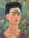 Gemaelde Reproduktion von Frida Kahlo über den Tod nachdenken