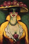 Gemälde Reproduktion von Kees van Dongen Frau mit blühender Hut