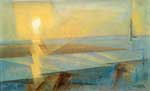 Gemaelde Reproduktion von Lyonel Feininger Sonnenuntergang