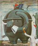 Gemaelde Reproduktion von Max Ernst Der berühmte Elefant