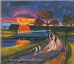 Gemaelde Reproduktion von Max Pechstein Sonnenuntergang über der Blue Bridge