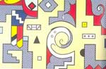 Gemaelde Reproduktion von Roy Lichtenstein Composition II der Vereinigten Staaten