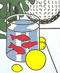 Gemaelde Reproduktion von Roy Lichtenstein Stilleben mit Goldfischschale