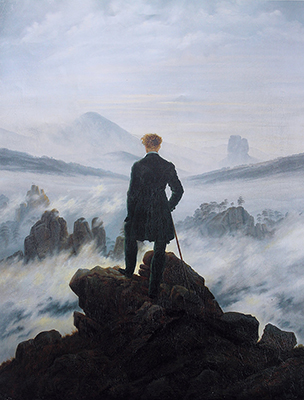 Caspar David Friedrich El Wanderer sobre un mar de niebla reproduccione de cuadro