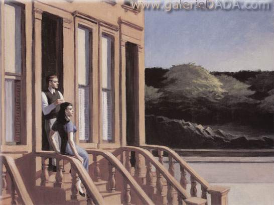 Edward Hopper La luz del sol en los brownstones reproduccione de cuadro