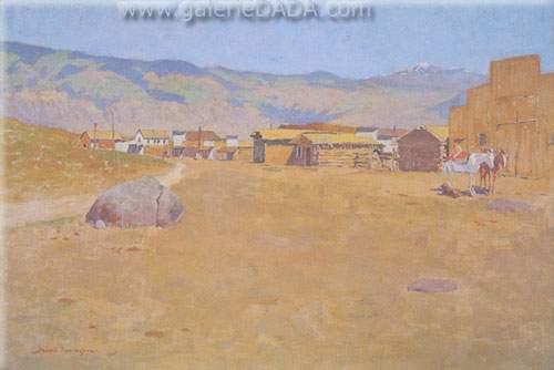Frederic Remington Una ciudad minera Wyoming reproduccione de cuadro