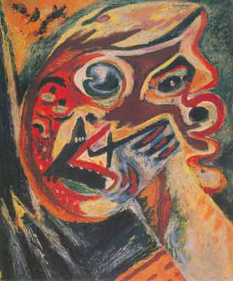 Jackson Pollock Cabeza naranja reproduccione de cuadro