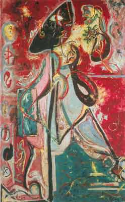 Jackson Pollock La Luna - Mujer reproduccione de cuadro