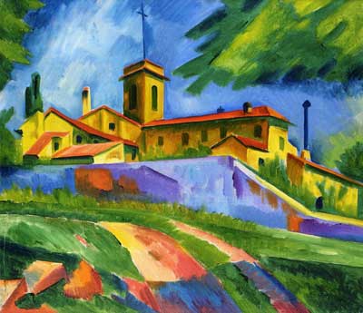 Max Pechstein Iglesia italiana - Convento de San Gimignano reproduccione de cuadro