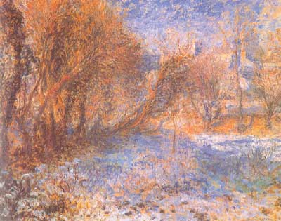 Pierre August Renoir Paisaje nevado reproduccione de cuadro