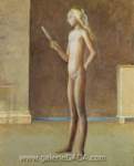Balthasar Balthus Desnudo con un Mirror reproduccione de cuadro