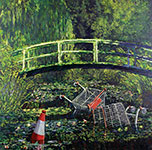 Banksy Muéstrame el Monet. reproduccione de cuadro