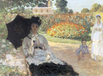 Claude Monet Camille en el jardín con Jean y su enfermera reproduccione de cuadro