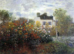 Claude Monet Jardín de Monets en Argenteuil reproduccione de cuadro