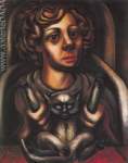 David Alfaro Siqueiros Mujer y Gato reproduccione de cuadro