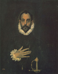Domenico El Greco El hombre con la mano en su pecho reproduccione de cuadro