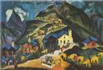Ernst Ludwig Kirchner Ascendiendo los Alpes reproduccione de cuadro