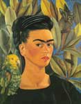 Frida Kahlo Auto - Retrato con Bonito reproduccione de cuadro