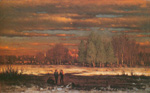 George Innes Evening Invernal, Medfield reproduccione de cuadro