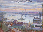 Margaret Hannah Olley, Niebla sobre el puerto de Newcastle Reproducciones de cuadro