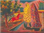 Martiros Saryan El Caballo Rojo reproduccione de cuadro