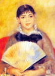 Pierre August Renoir Chica con un Fan reproduccione de cuadro